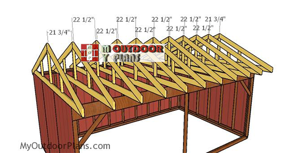 Fitting-the-trusses---12x20-field-shed