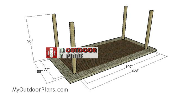 Laying-out-the-posts-for-the-10x20-pergola