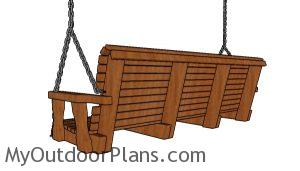 Simple 5 ft Porch swing Plans - side view