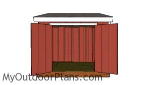 8x10 lean to shed plans - front view