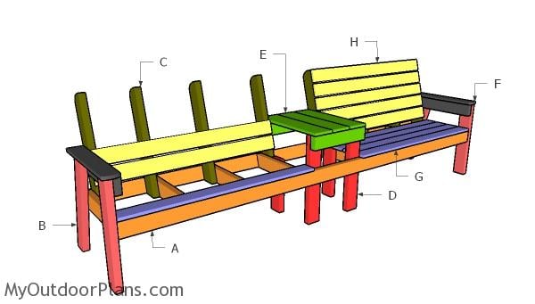 Double Loveseat Bench With Table Plans Myoutdoorplans Free