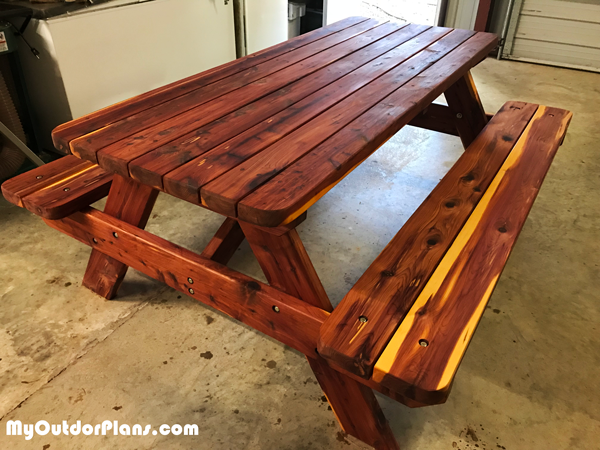DIY 6 ft Cedar Picnic Table