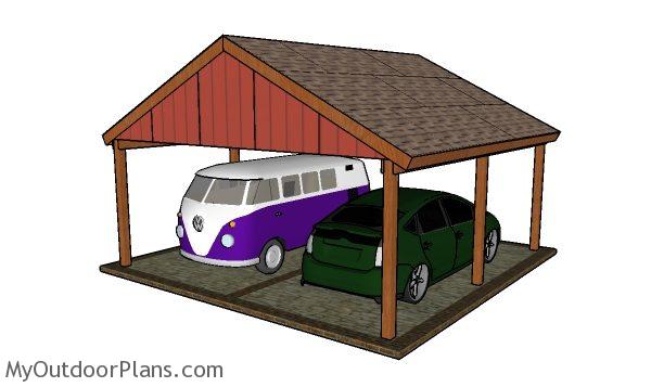 2 car gable carport plans myoutdoorplans free