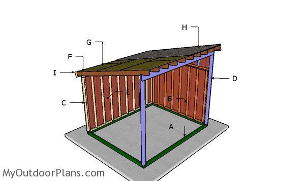10x12 Run in Horse Shelter Roof Plans | MyOutdoorPlans 