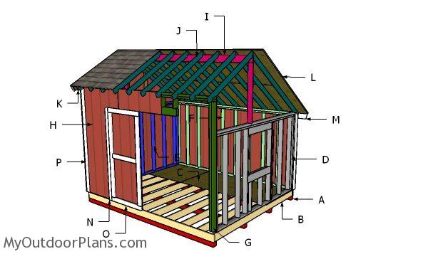 10x12 Saltbox Shed Roof Plans | MyOutdoorPlans | Free 