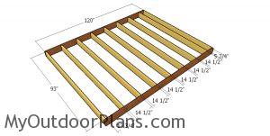 Floor frame for 8x10 shed