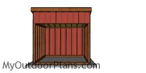 8x10 Run in Shed Plans - front view