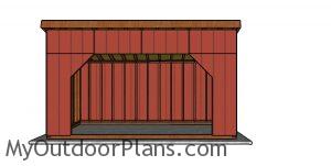 8x16 run in shed plans - front view