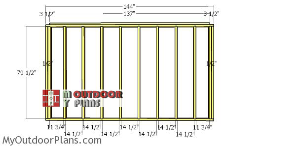 Back-wall-frame---8x12-shed