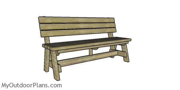 5 Ft Bench With Back Plans Myoutdoorplans, Outdoor Wooden Bench With Back Plans