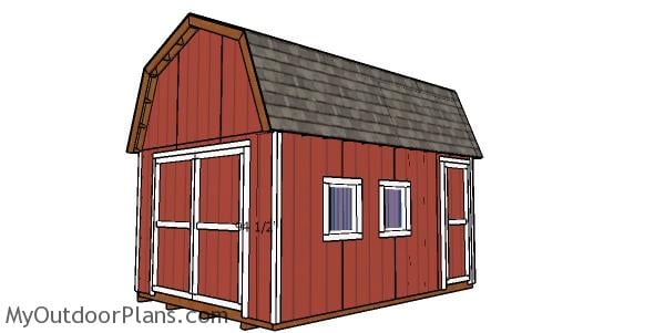 12×16 Gambrel Shed Plans