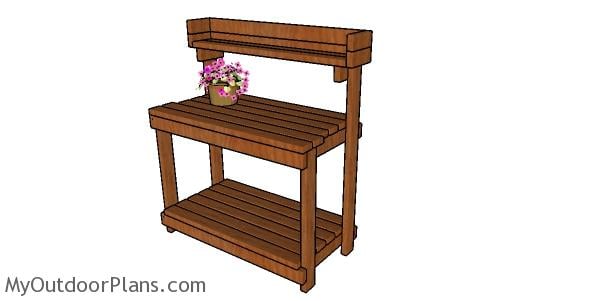 Potting Bench built from 2x4s Plans