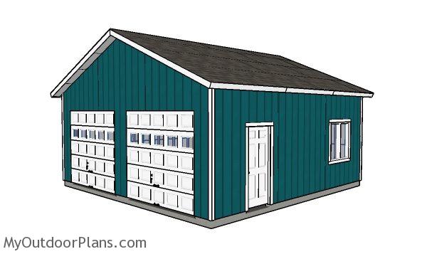 24x24 Double Garage Plans | MyOutdoorPlans