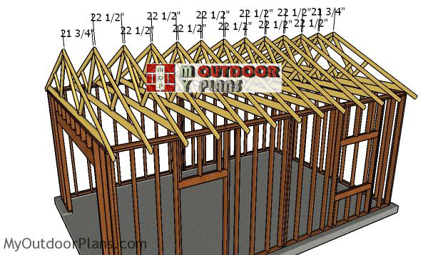 Fitting-the-trusses-one-car-garage