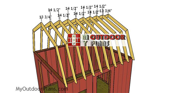 Fitting-the-trusses---12x12-barn-shed