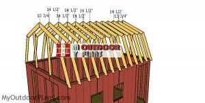 Fitting-the-trusses---12x16-gambrel-shed