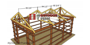 Fitting-the-trusses-16x24-pole-barn