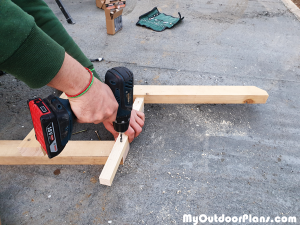 Attaching-the-seat-supports---diy-garden-bench