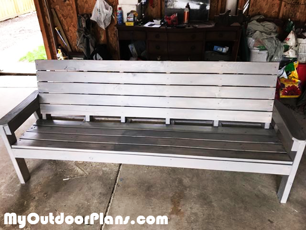 DIY Large Outdoor Bench with Backrest