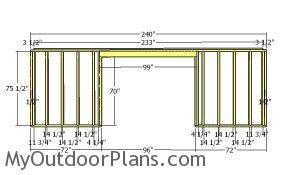 Front wall frame - 5x20 shed