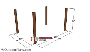 Laying-out-the-posts-for-the-12x14-pergola