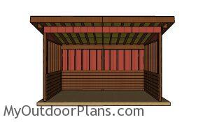 10x16 run in shed plans - Front view