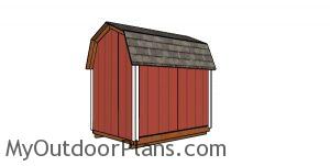 6x8 Gambrel Shed Plans Back view