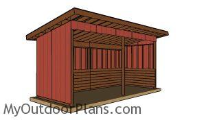 8x20 Run in shed plans - Front view