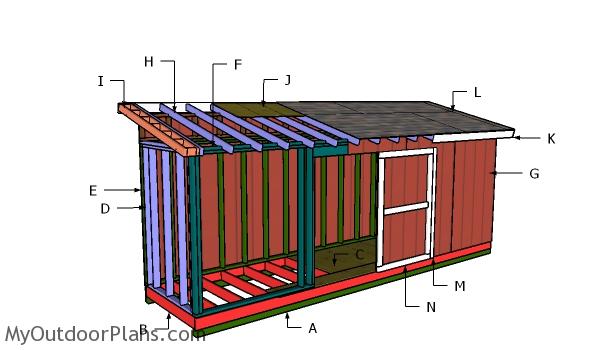 5×16 Lean to Shed Roof Plans