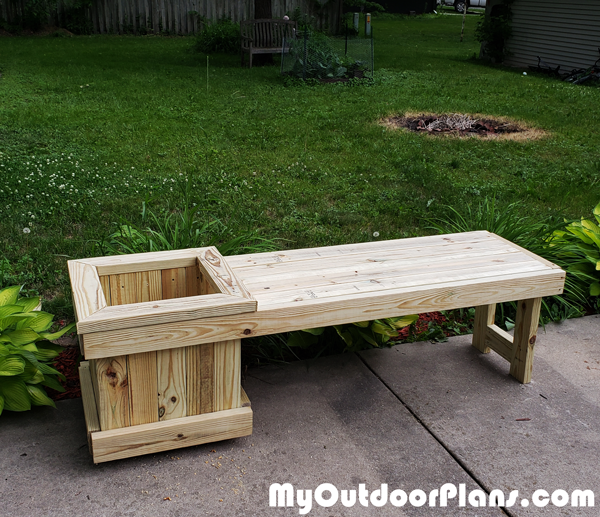DIY 2x4 Garden Bench with Planter MyOutdoorPlans Free