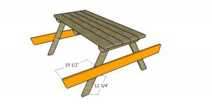 Fitting the seat supports - picnic table plans