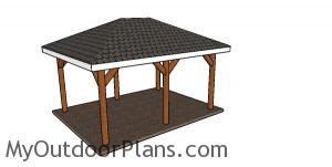 12x16 pavilion with hip roof plans