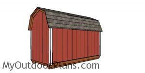 6x12 Gambrel Shed Plans - back view