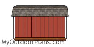 6x12 Gambrel Shed Plans - side view