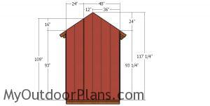 Back wall siding sheets -6x4 shed