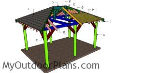 Building a pavilion with a hip roof
