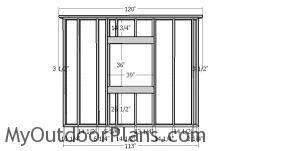 Side wall with window frame - 10x16 shed