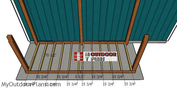 Fitting-the-joists-large-attached-wood-shed