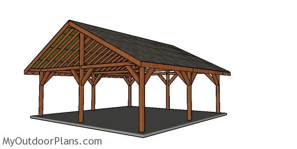 24×24 Outdoor Pavilion – Free DIY Plans