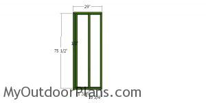 8x20 Firewood Shed - Side front wall frames