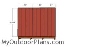 Back wall siding sheets for large shed