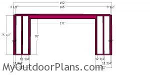Front wall frame - 8x16 wood shed plans