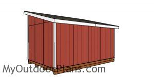 12x18 Lean to Shed Plans - back view