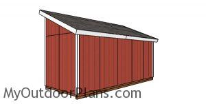 8x20 Lean to Shed Plans - back view
