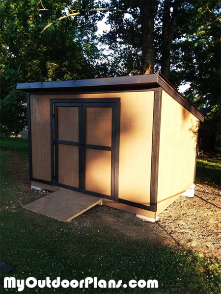 modern roof style, 8' x 12' deluxe shed plans, #d0812m