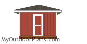 12x12 Shed with Hip Roof - front view
