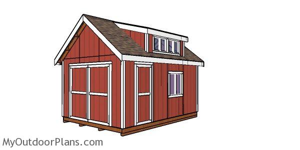 12x16 Shed with Dormer Plans MyOutdoorPlans Free ...