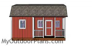 12x20 Barn Shed with Side Porch Plans