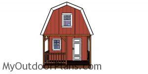 12x22 Barn Cabin Plans - front wall