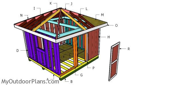 12x12 Hip Roof for Shed Plans